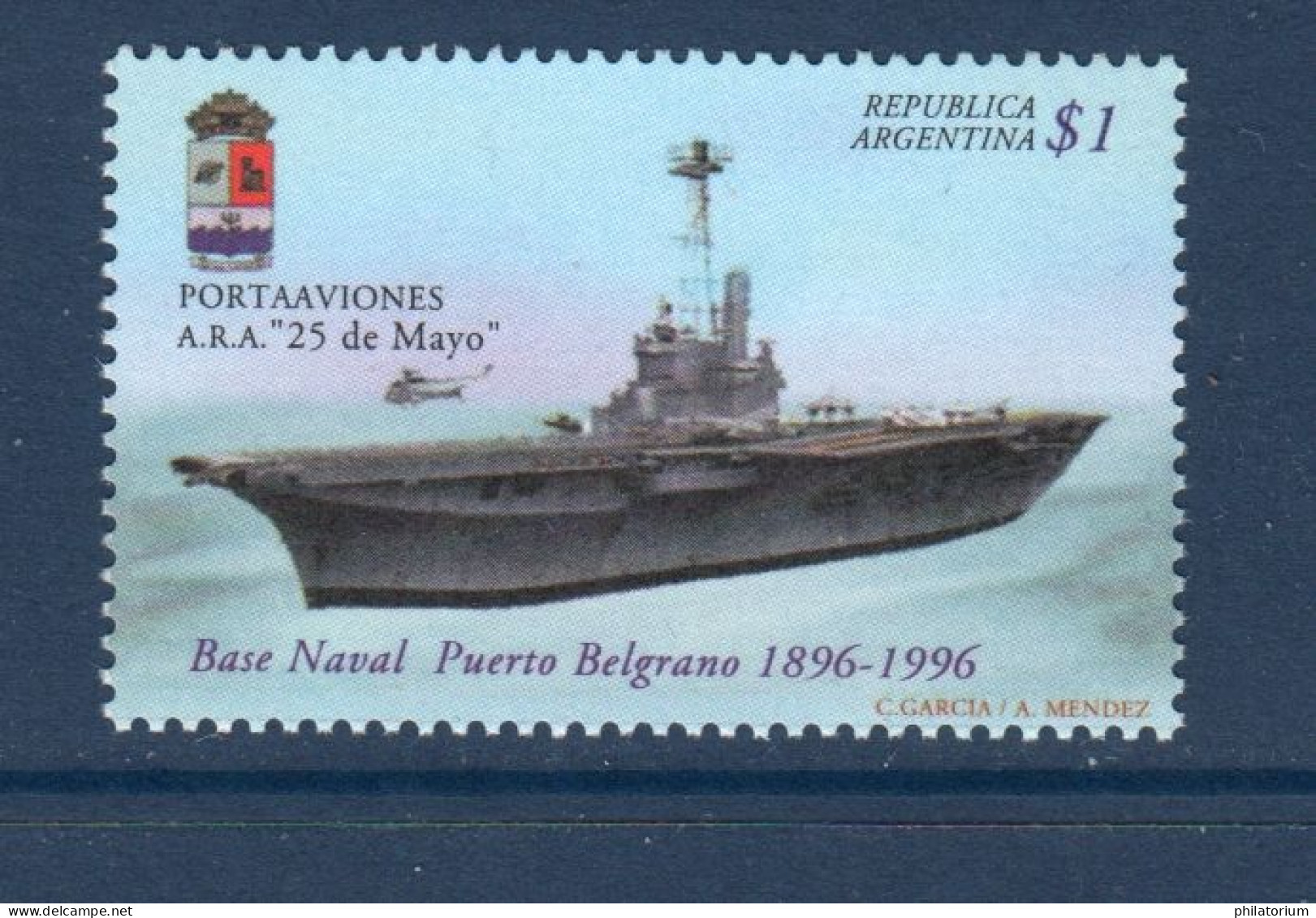 Argentina, Argentine, **, Yv 1947, Mi 2318, SG 2496, Porte-avion "25 De Mayo", - Unused Stamps