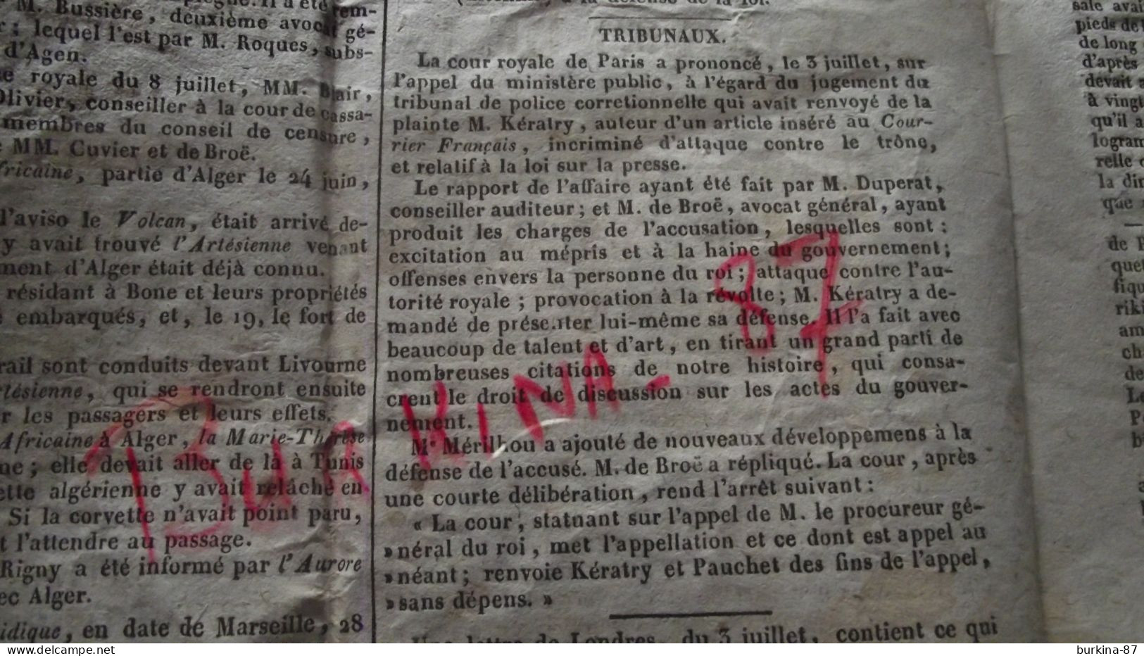 LES ANNALES DE LA HAUTE VIENNE, 1827, Journal Administratif Politique Littéraire  La Haute Vienne, Limoges, N°28 - 1800 - 1849