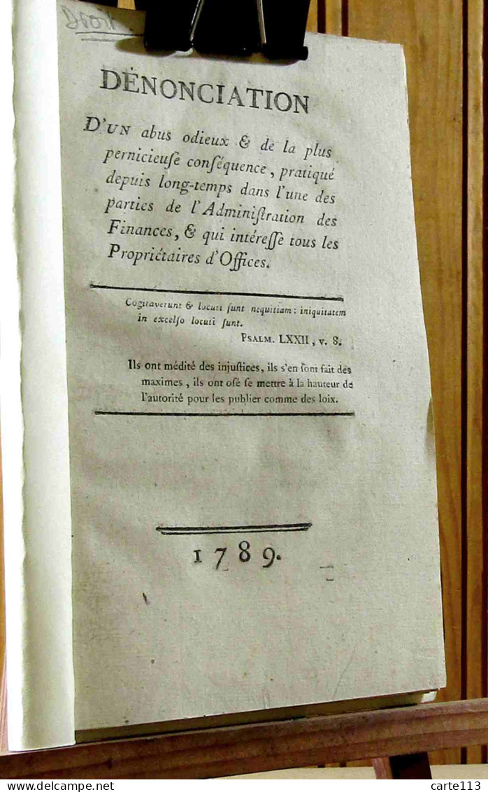 ANONYME - DENONCIATION D'UN ABUS ODIEUX - 1701-1800
