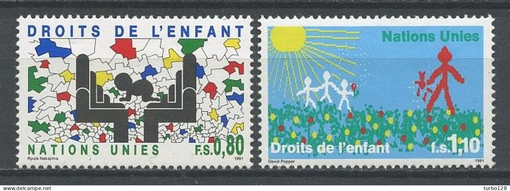 N.U. GENEVE 1991 N° 210/211 ** Neufs MNH  Superbes C 4.10 € Les Droits De L'Enfant Children Oeuvres De Nakajima Et Pape - Unused Stamps