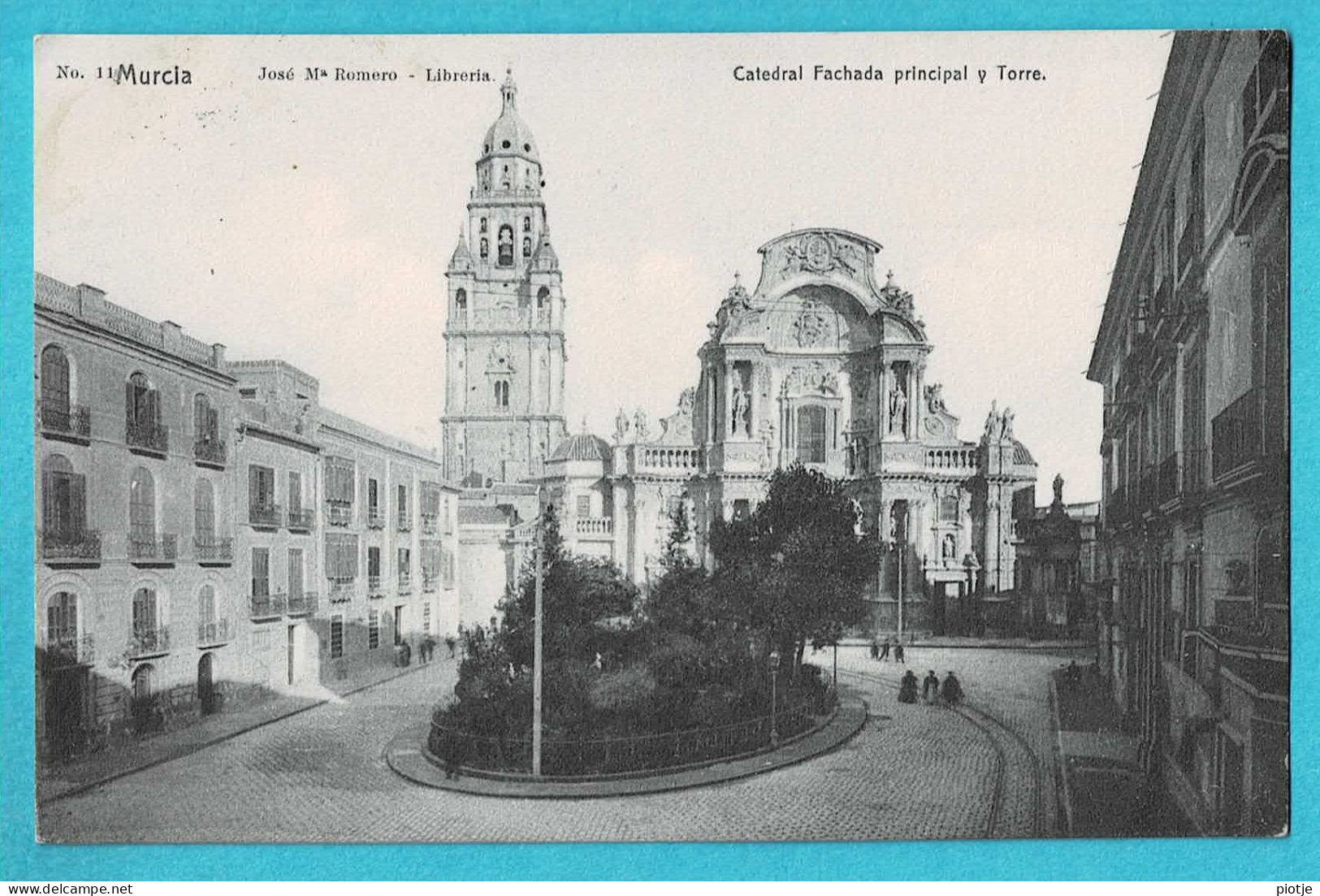 * Murcia (España - Spain) * (José M Romero - Libreria, Nr 11) Catedral Fachada Principal Y Torre, Cathédrale, Old - Murcia