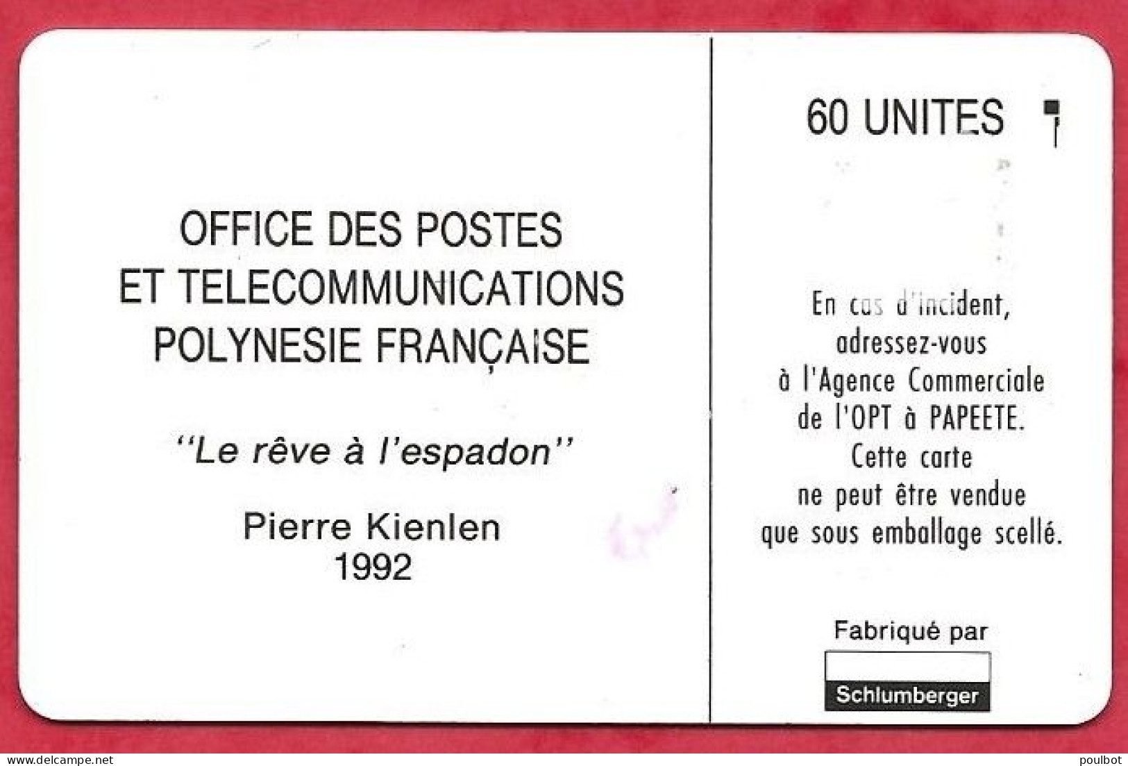 Télécarte Polynésie PF 13  Reve A L'Espadon SC4 (R° Mat V° Noir) - Polynésie Française