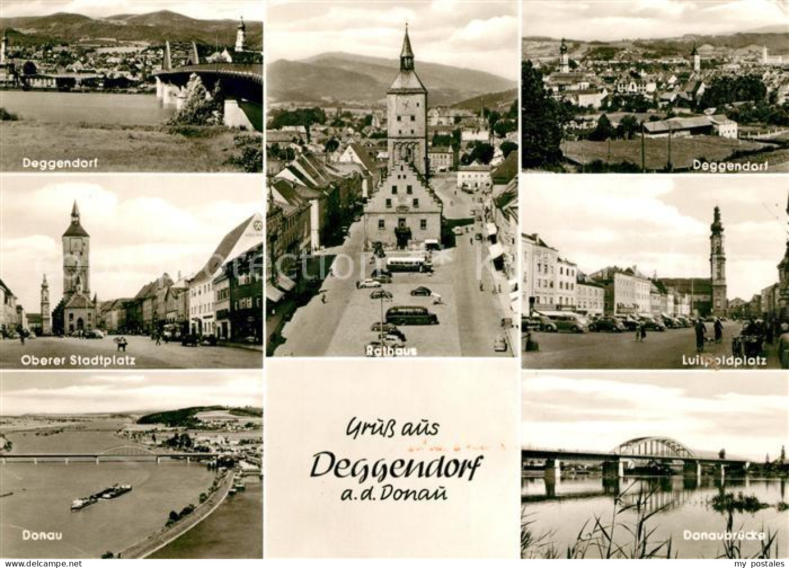 73164166 Deggendorf Donau Donaubruecke Oberer Stadtplatz Rathaus Luitpoldplatz D - Deggendorf