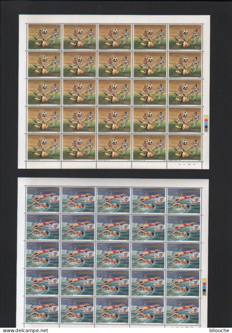 BUZIN / RWANDA 1984 / JEUX OLYMPIQUES DE LOS ANGELES / SERIE COMPLETE DE 8 FEUILLES IMPECCABLES / COB 1210-1217 - Nuevos