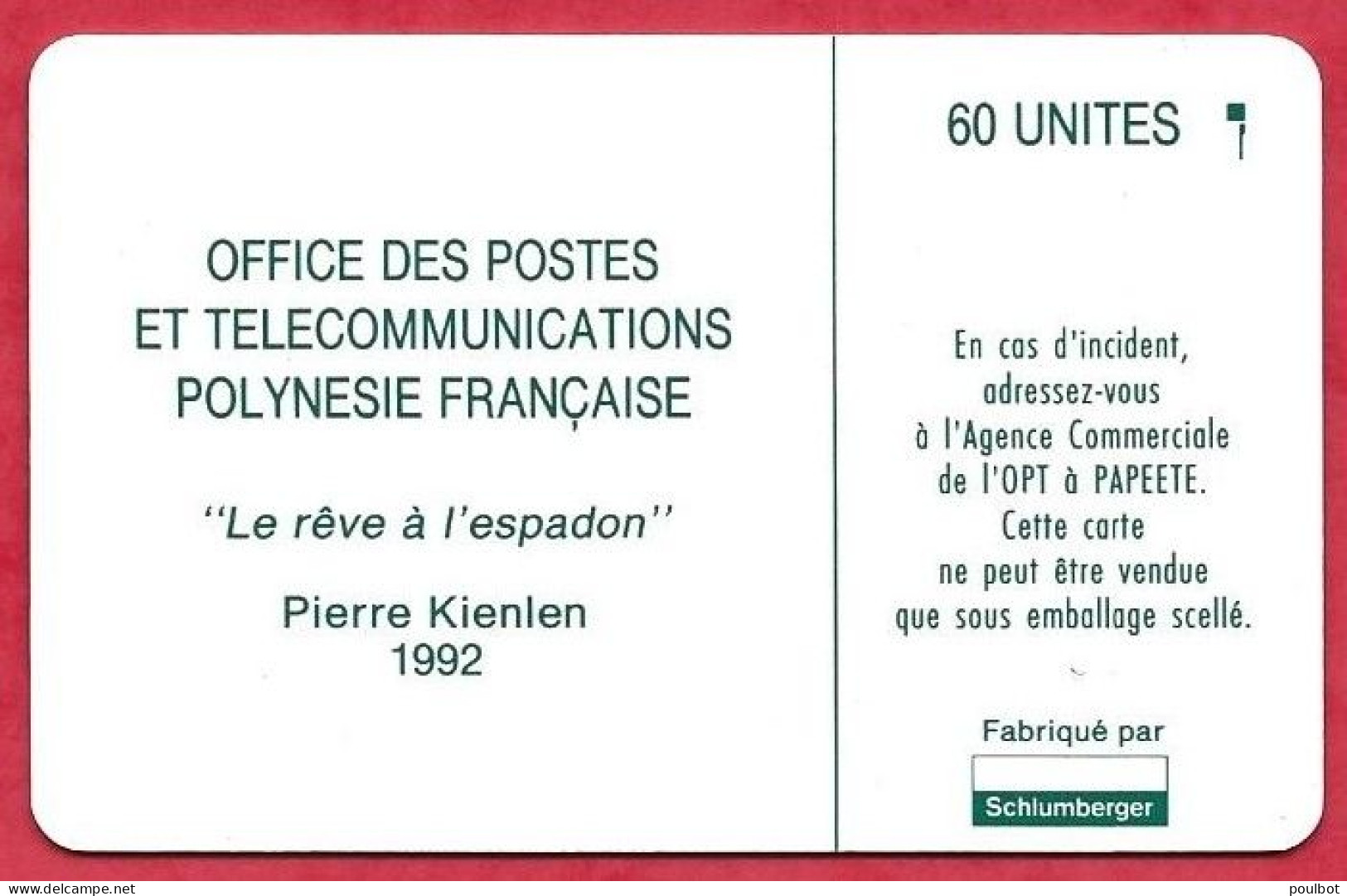 Télécarte Polynésie PF 13A  Reve A L'Espadon SC5 (R° Mat V° Vert ) - French Polynesia