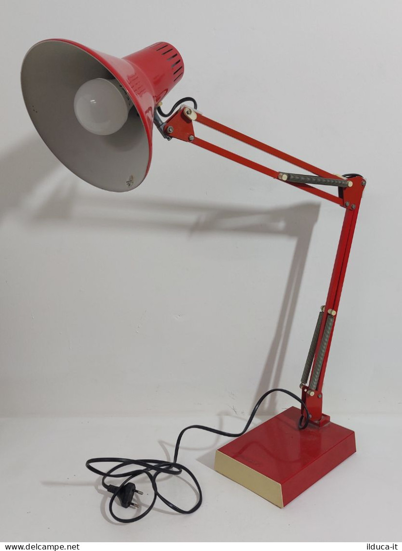 61193 Lampada Da Tavolo Vintage Anni 70 - Targetti Twist T1 - Rosso - Luminarie E Lampadari