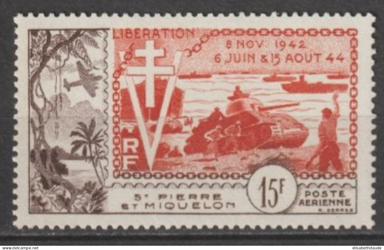 SPM - 1954 - POSTE AERIENNE - YVERT N° 22 * MLH - COTE = 23 EUR. - Nuovi