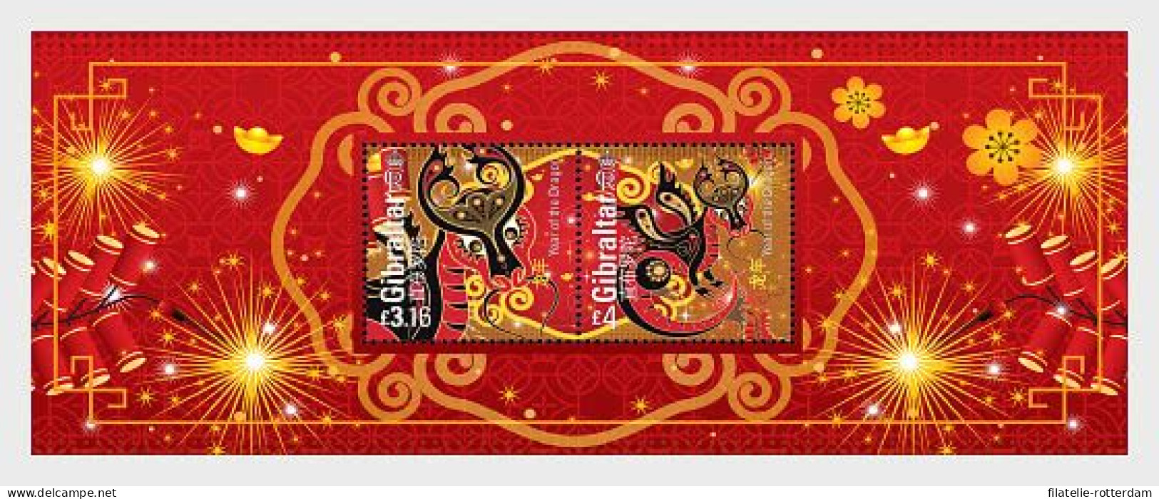 Gibraltar - Postfris / MNH - Sheet Year Of The Dragon 2024 - Gibraltar