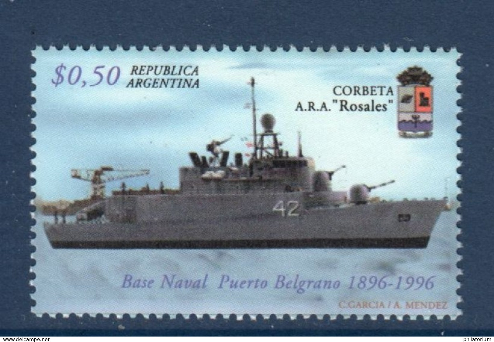 Argentina, Argentine, **,  Yv 1956, Mi 2335, SG 2494, Corvette "Rosales", - Schiffe