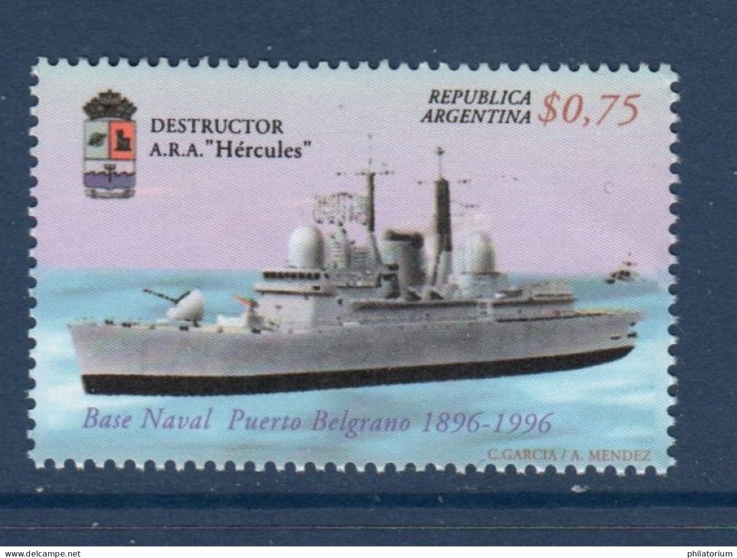 Argentina, Argentine, **, Yv 1957, Mi 2336, SG 2495, Destroyer "Hércules", - Nuevos