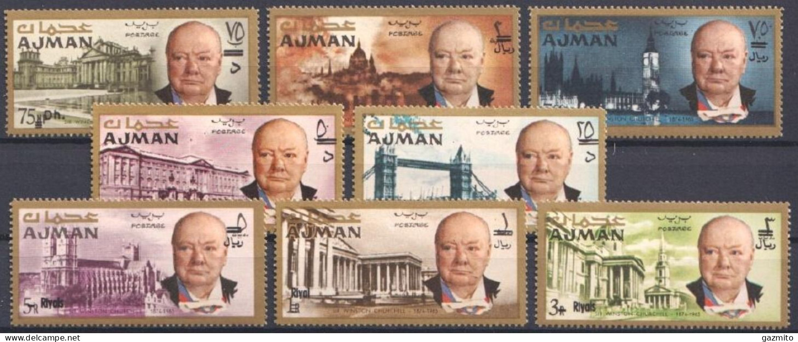 Ajman 1966, Churchill, 8val - Sir Winston Churchill