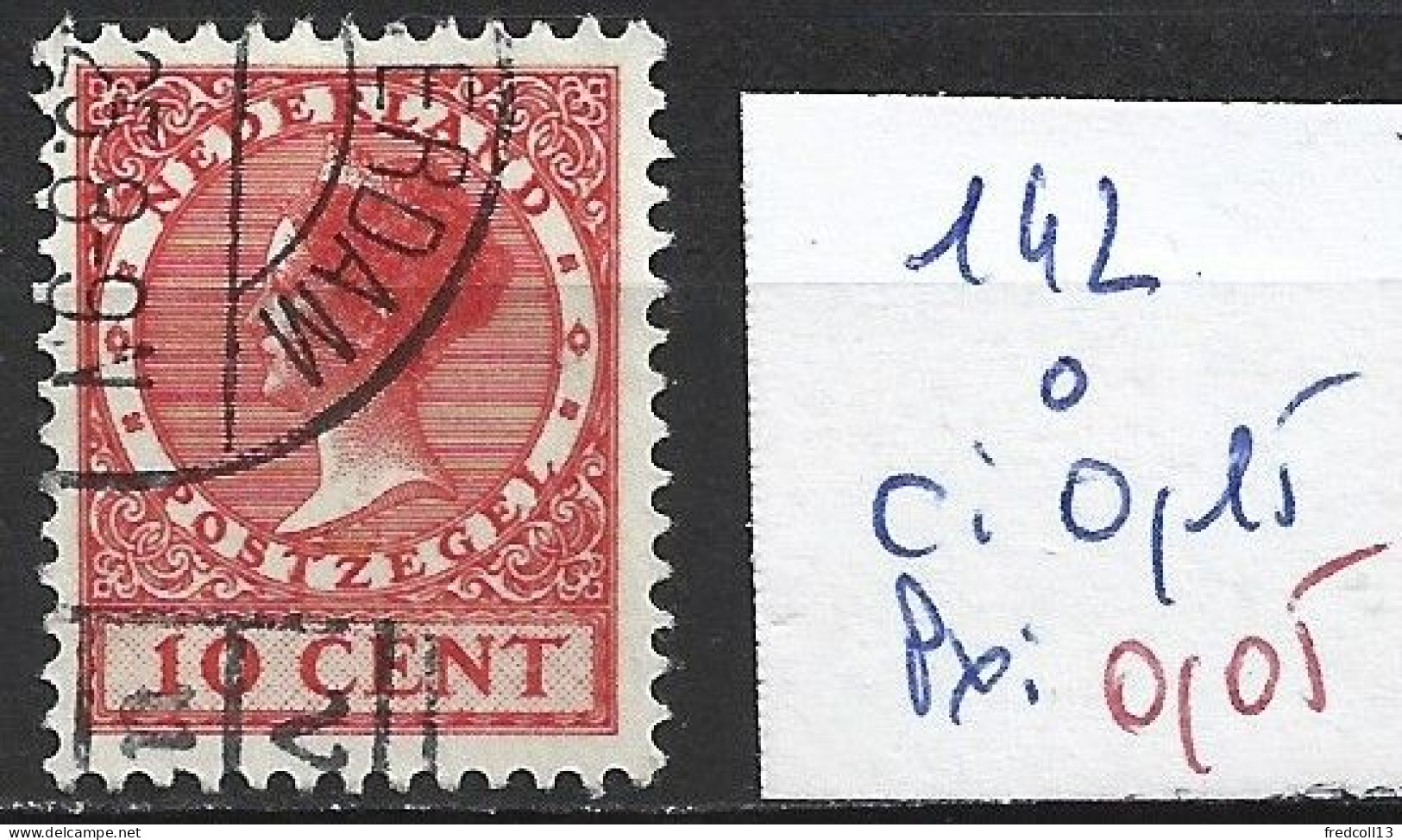 PAYS-BAS 142 Oblitéré Côte 0.15 € - Used Stamps