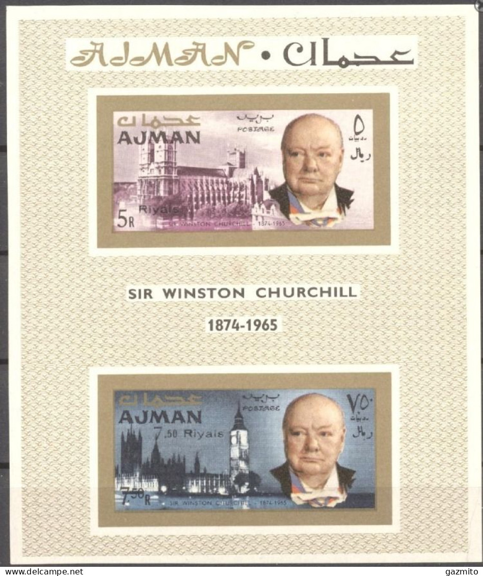 Ajman 1966, Churchill, Block IMPERFORATED - Sir Winston Churchill