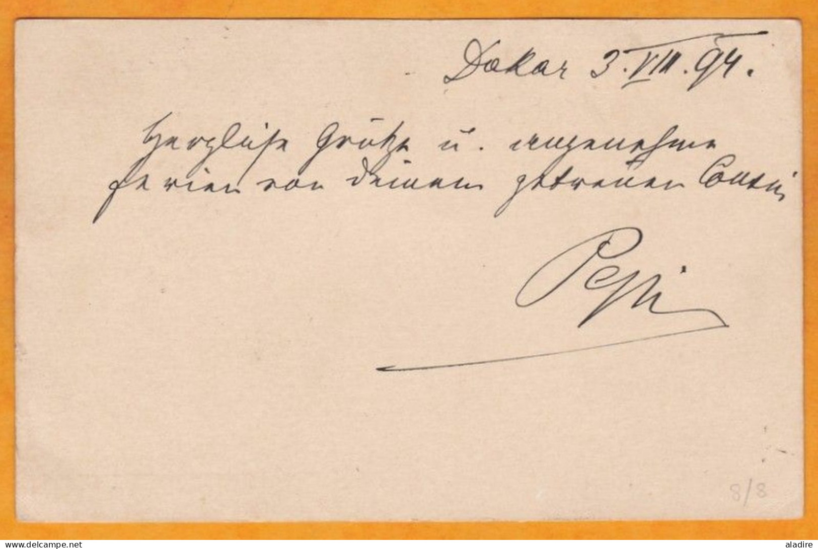1894 - Entier CP 10 Centimes Alphée Dubois De Dakar, Sénégal Vers Wien Vienne, Autriche - Ligne Maritime N°4 - Alphée Dubois