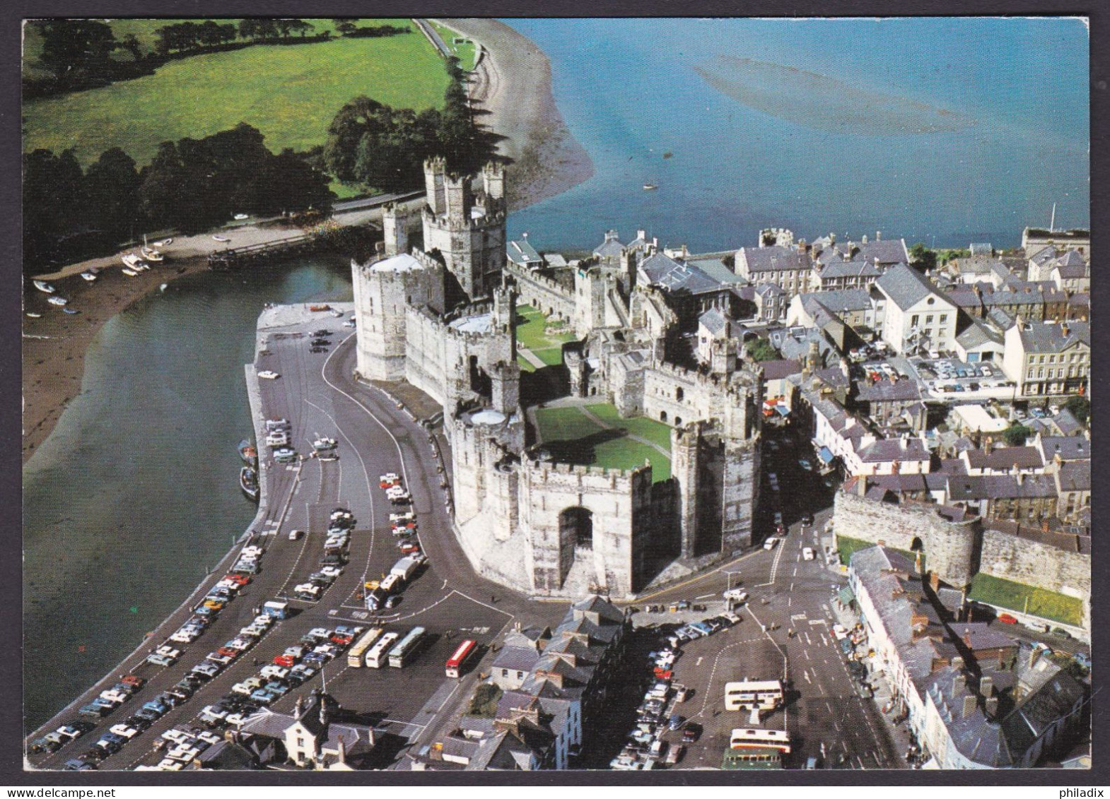 Caernarfon (Wales) Burg/Castle Luftaufnahme (N-872) - Caernarvonshire