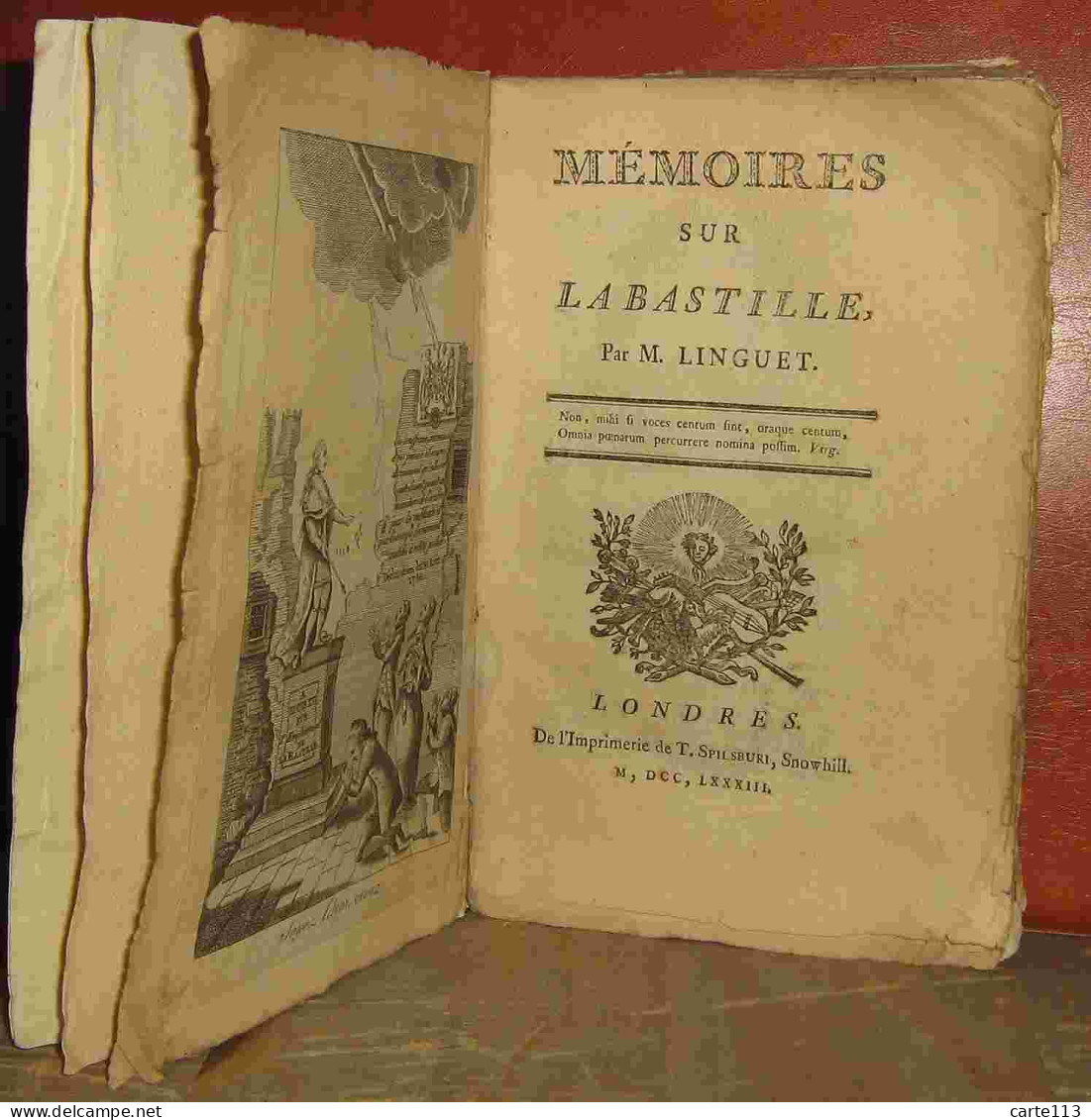 LINGUET Simon-Nicolas-Henri - MEMOIRES SUR LA BASTILLE - 1701-1800