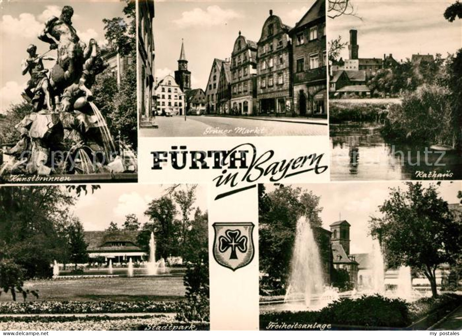 73163136 Fuerth Bayern Kunstbrunnen Gruener Markt Rathaus Stadtpark Freiheitsanl - Fürth