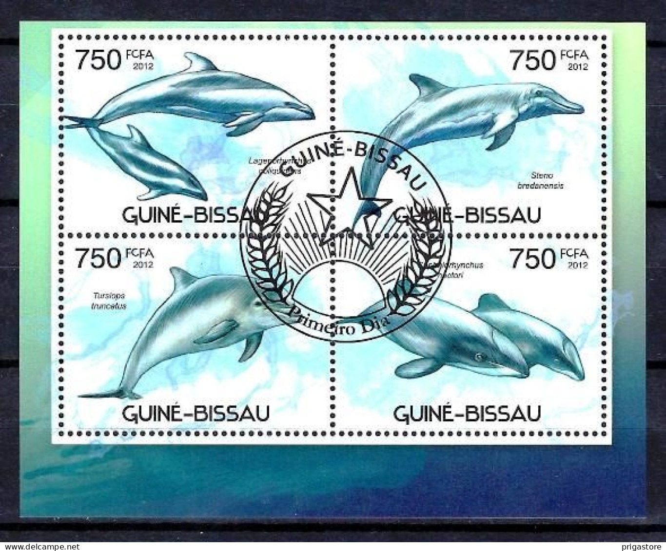 Animaux Dauphins Guinée Bissau 2012 (297) Yvert N° 4314 à 4317 Oblitérés Used - Dolphins