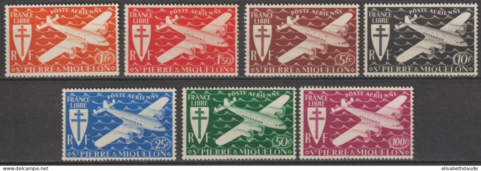 SPM - 1942 - LIVRAISON GRATUITE A PARTIR DE 5 EUR. D'ACHAT - SERIE DE LONDRES - YVERT N°A4/10 * MLH - COTE = 12.5 EUR - Unused Stamps