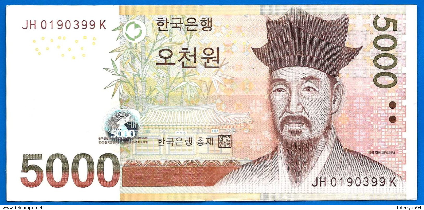 Coree Du Sud 5000 Won 2006 Corée South Korea Prefix JH Que Prix + Port  Paypal Bitcoin OK - Corea Del Sur