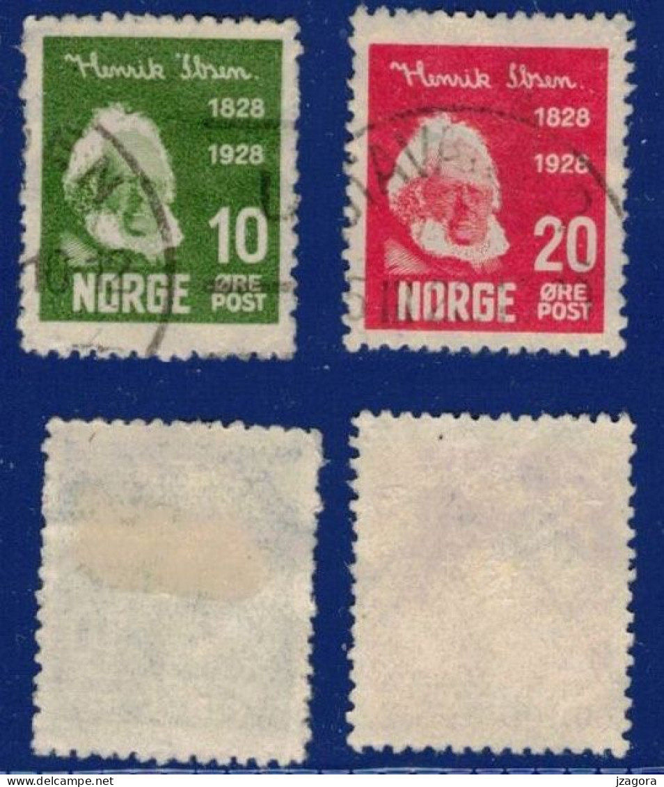 THEATRE DICHTER WRITER ÉCRIVAIN SCHRIFTSTELER IBSEN NORWAY NORGE NORWEGEN NORVÈGE 1918 Mi 137 139 FACIT 159 161 - Used Stamps