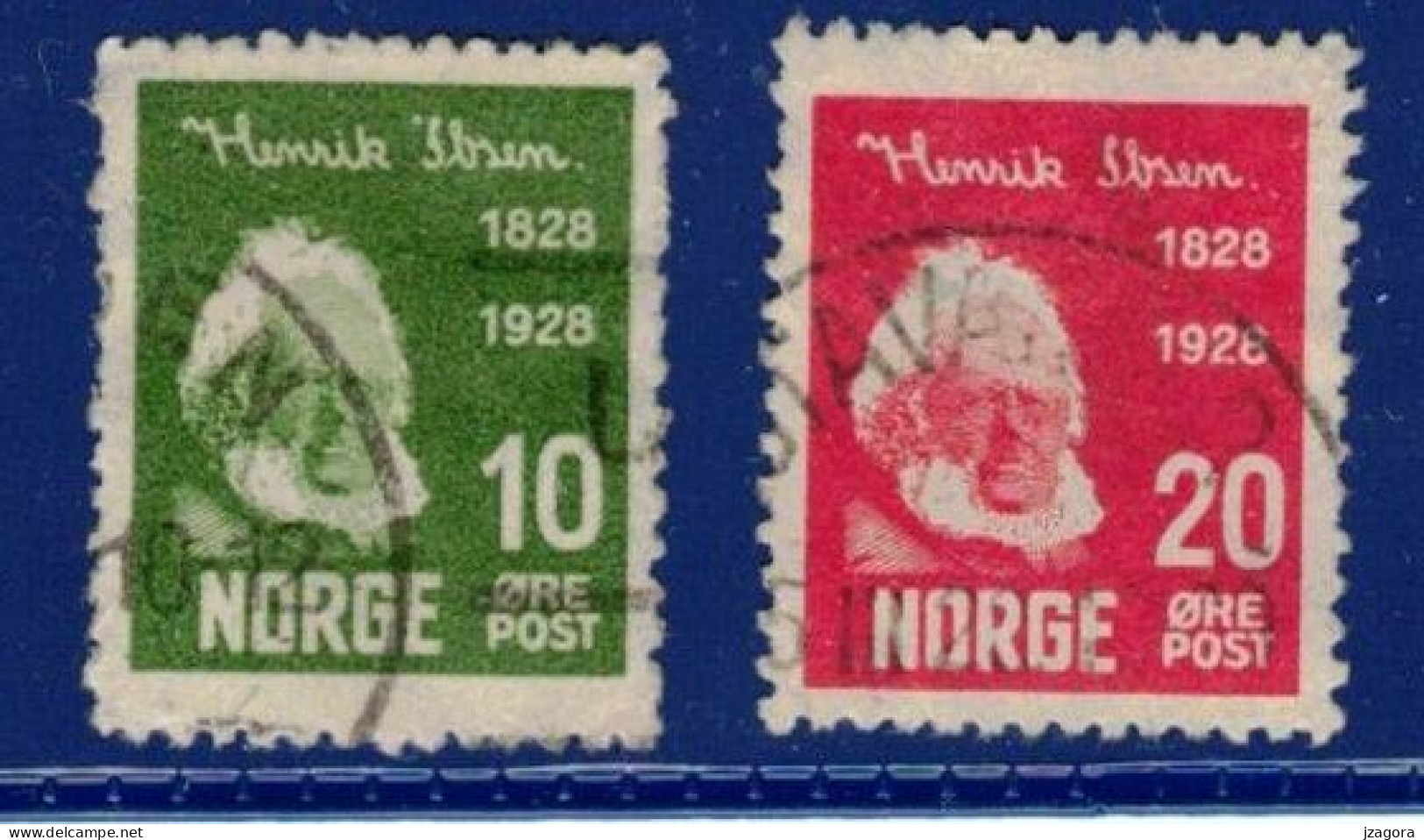 THEATRE DICHTER WRITER ÉCRIVAIN SCHRIFTSTELER IBSEN NORWAY NORGE NORWEGEN NORVÈGE 1918 Mi 137 139 FACIT 159 161 - Used Stamps