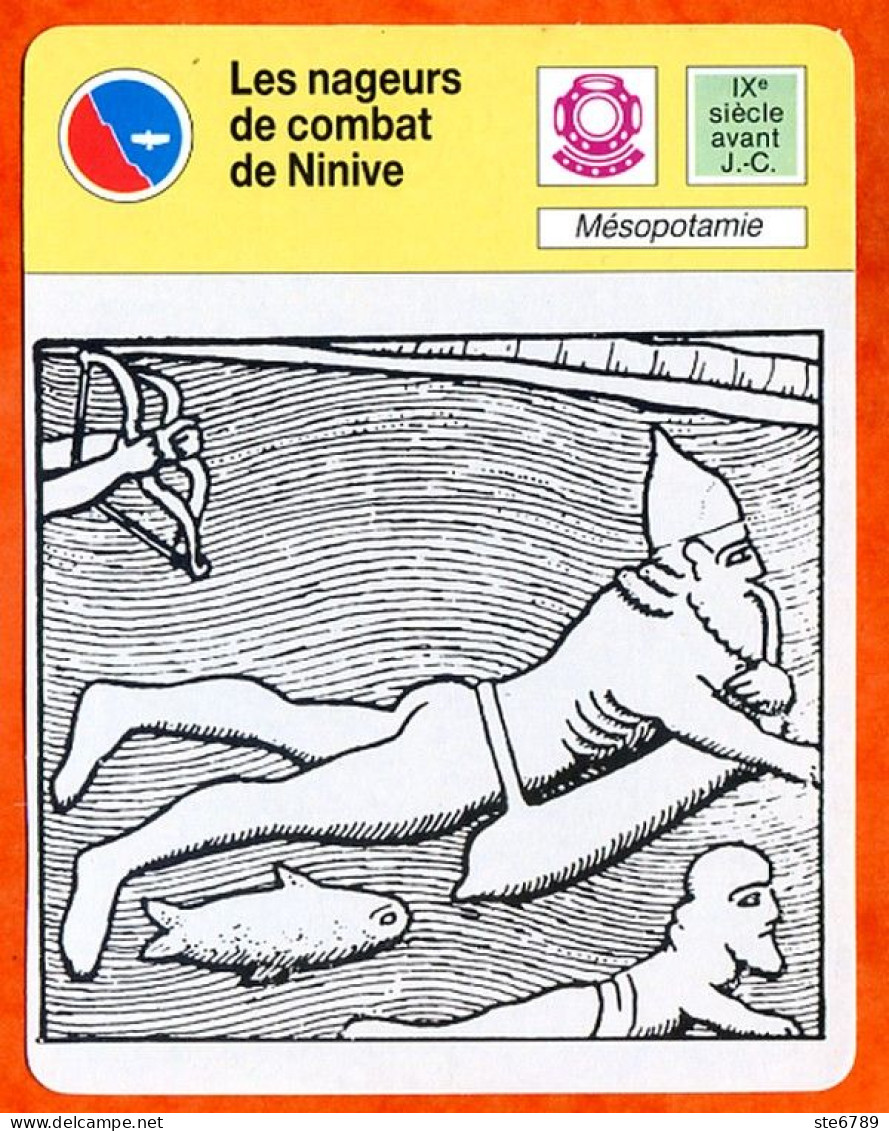 Les Nageurs De Combat De Ninive Mésopotamie Sport Plongée Fiche Illustrée Cousteau N° 1127 - Sport