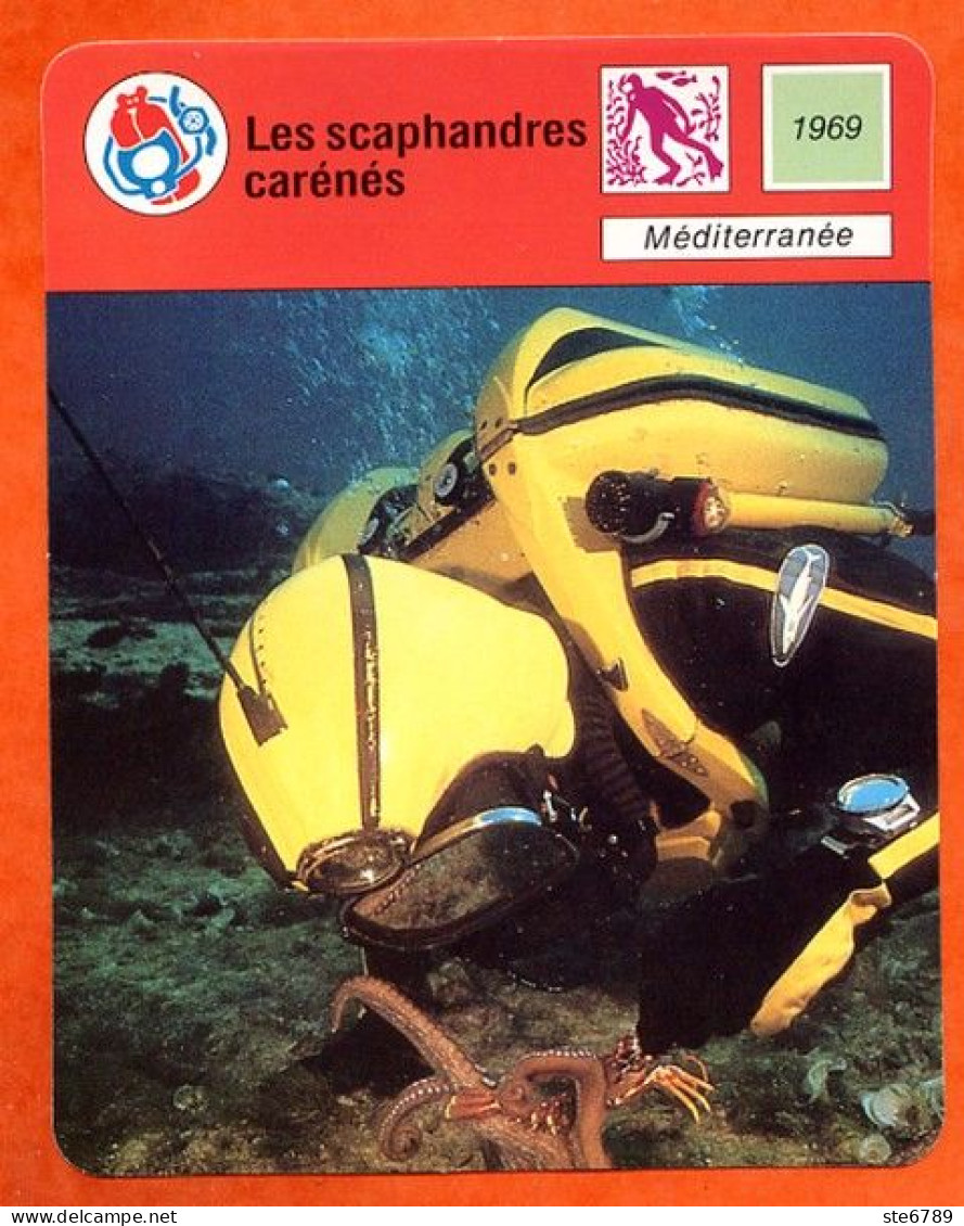 Les Scaphandriers Carénés  Méditerranée Fiche Illustrée Cousteau  N° 2206 - Sport