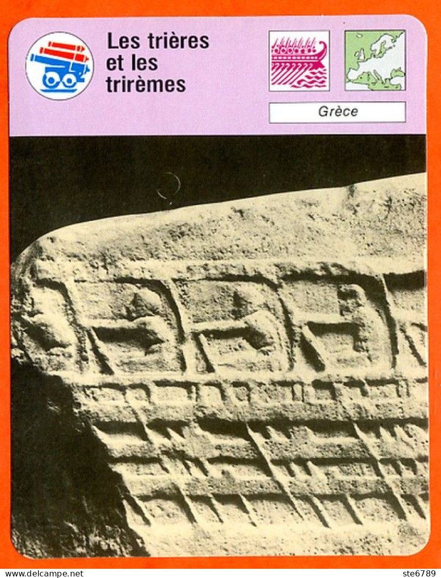 Les Trières Et Les Trirèmes Grèce Fiche Illustrée Cousteau  N° 3457 - Schiffe