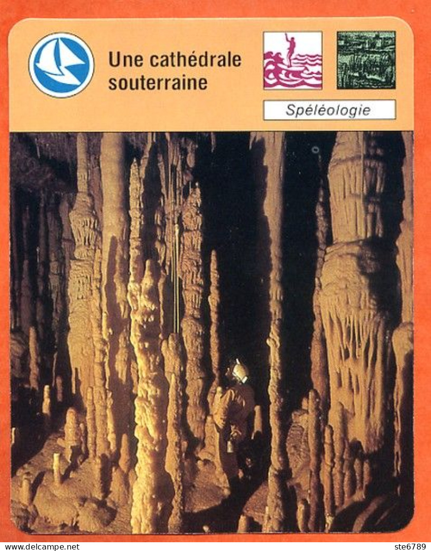 Une Cathédrale Souterraine   Spéléologie  Sport Fiche Illustrée Cousteau  N° R1 1472 - Sport