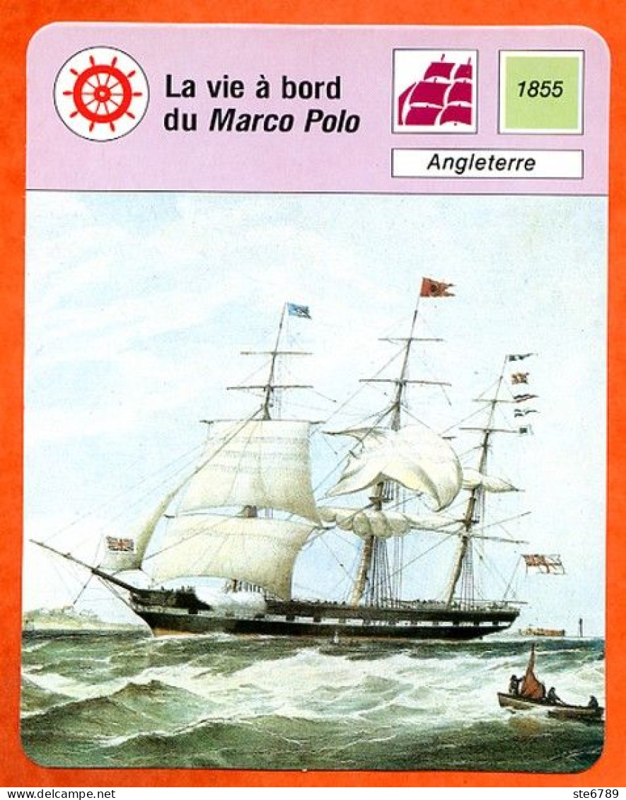 La Vie à Bord Du Marco Polo  Angleterre  Bateau   Histoire Des Bateaux Fiche Illustrée Cousteau  N° 1357 - Bateaux