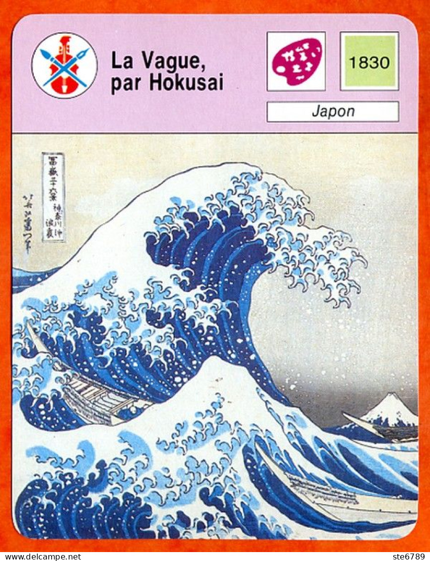 La Vague Par Hokusai Japon Fiche Illustrée Cousteau N° 05B22 - Schiffe