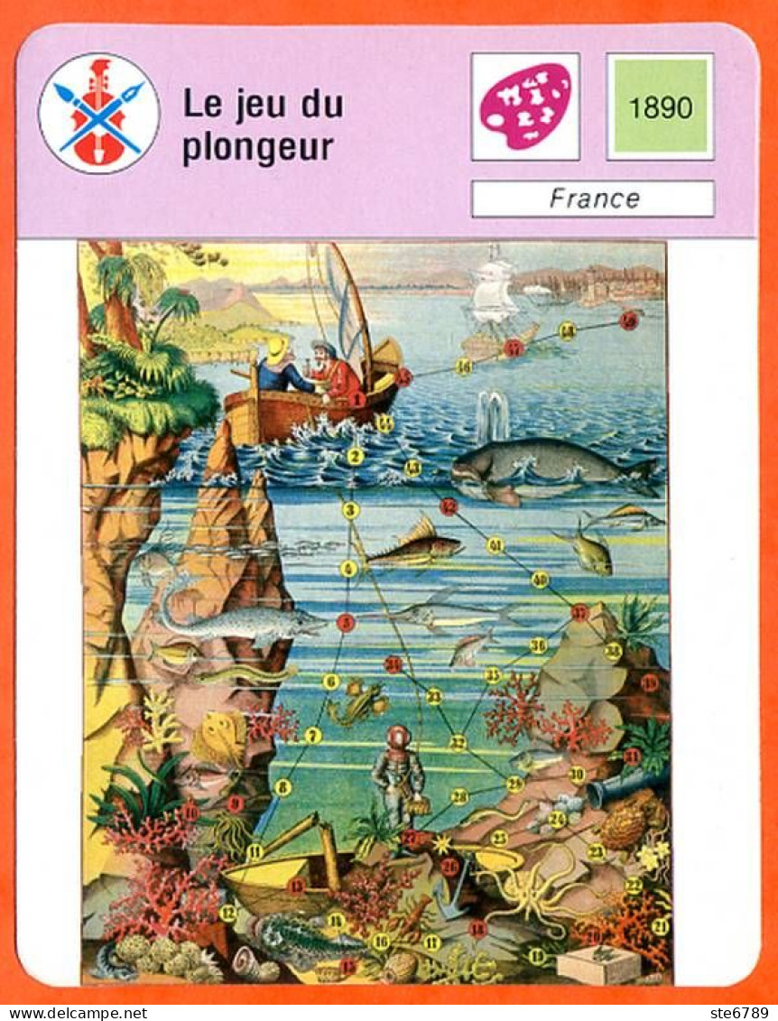 Le Jeu Du Plongeur France Fiche Illustrée Cousteau N° 1057 - Boats