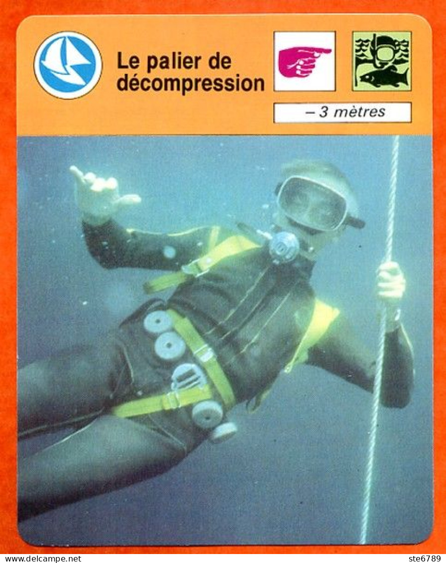Le Palier De Décompression - 3 Metres  Plongée Fiche Illustrée Cousteau - Sport