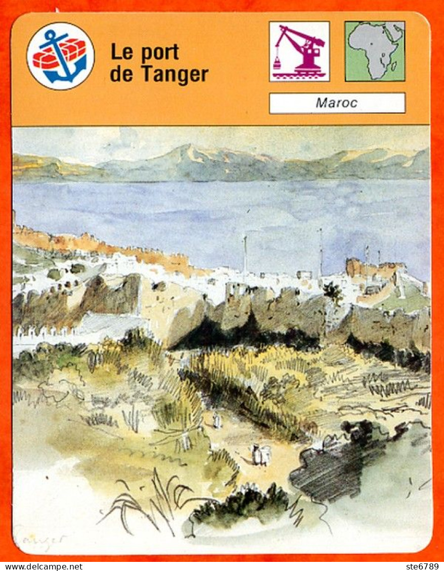 Le Port De Tanger Maroc  Bateaux Fiche Illustrée Cousteau  N° 3270 - Barche