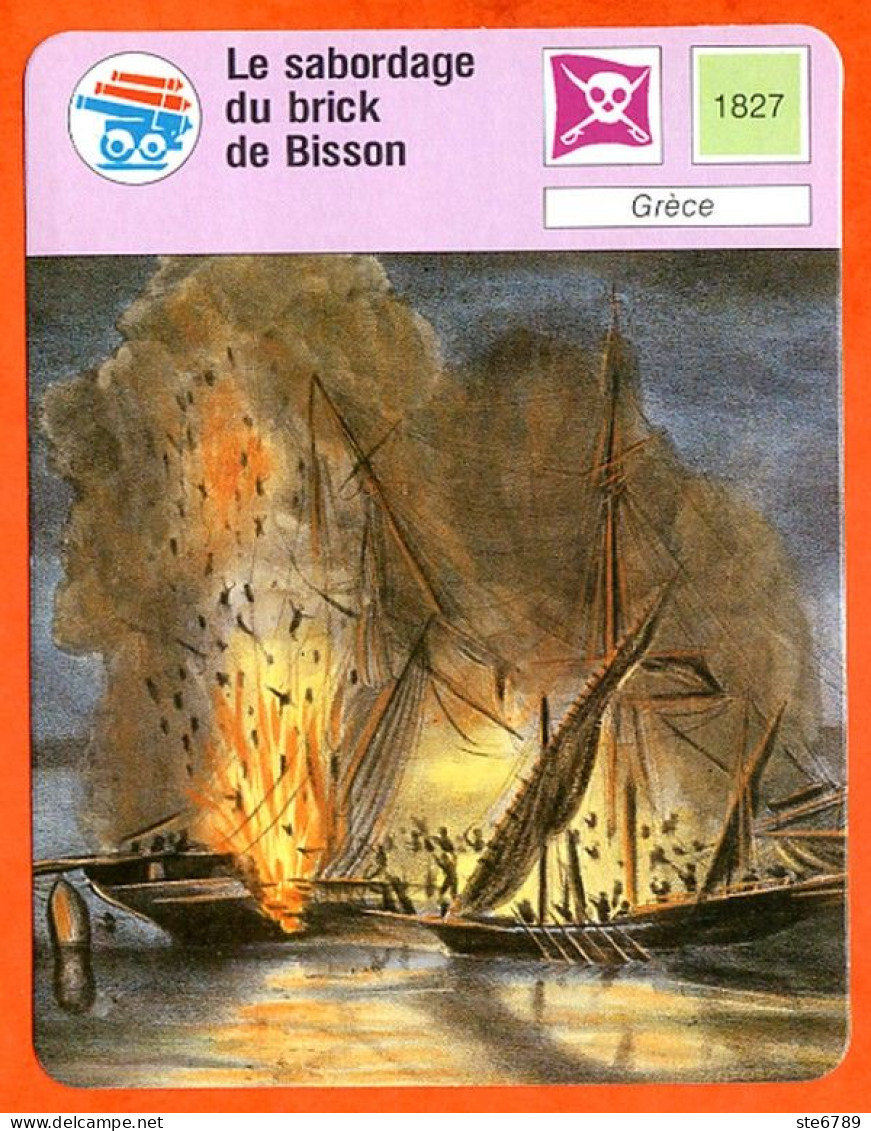 Le Sabordage Du Brik De Bisson Grèce Bateau Fiche Illustrée Cousteau  N° 955 - Schiffe