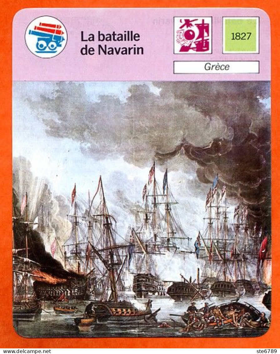 La Bataille De Navarin Grèce   Marine En Bois Fiche Illustrée Cousteau  N° 428 - Barche