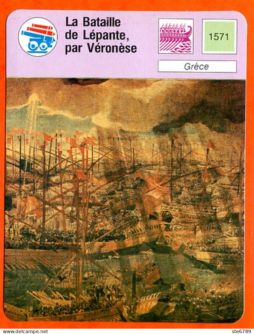 La Bataille De Lépante Par Véronèse Grèce Fiche Illustrée Cousteau  N° 950 - Bateaux