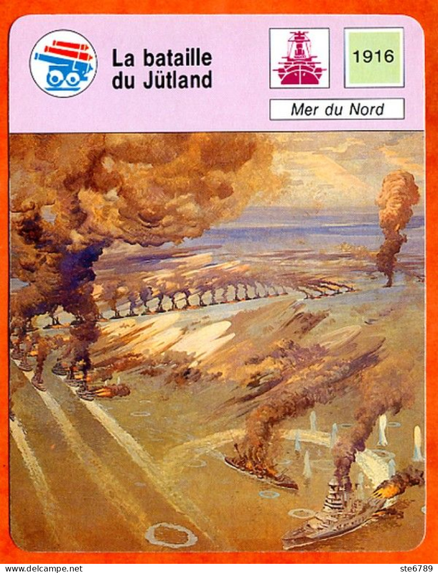 La Bataille Du Jutland Mer Du Nord Fiche Illustrée Cousteau N° 05B20 - Boten