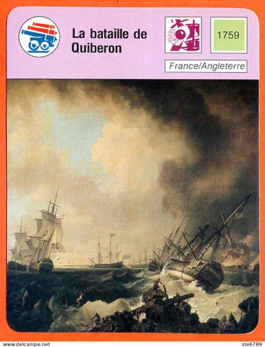 La Bataille De Quiberon  Bateaux France Angleterre Fiche Illustrée Cousteau N° 751 - Barche