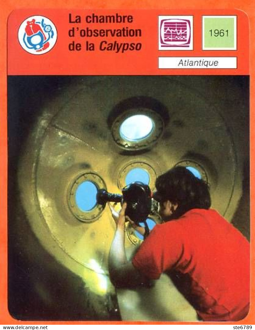 La Chambre D'observation De La Calypso 1961 Plongée Fiche Illustrée Cousteau N° 709 - Sport