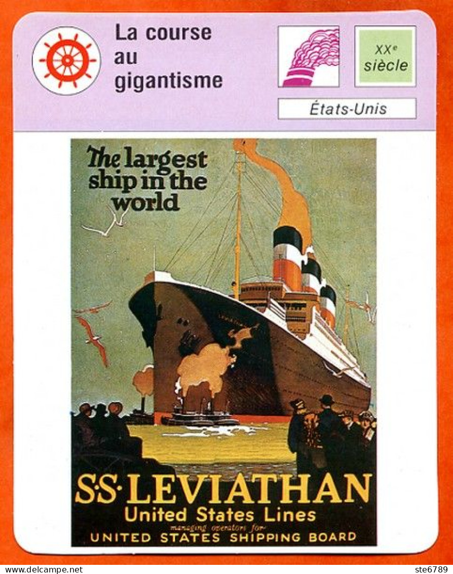 La Course Au Gigantisme Etats Unis   Bateau   Histoire Des Bateaux Fiche Illustrée Cousteau  N° 1754 - Boats