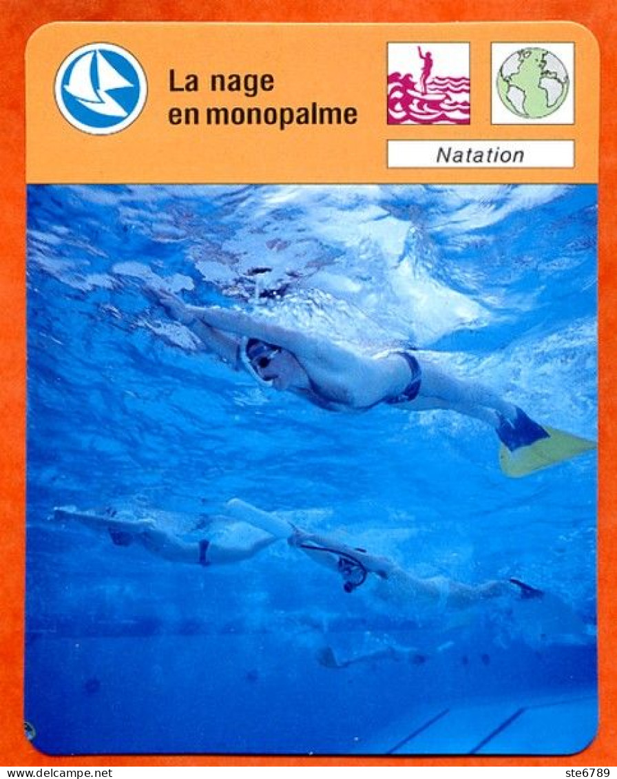 La Nage En Monopalme Natation Sport Fiche Illustrée Cousteau  N° 1768 - Sport