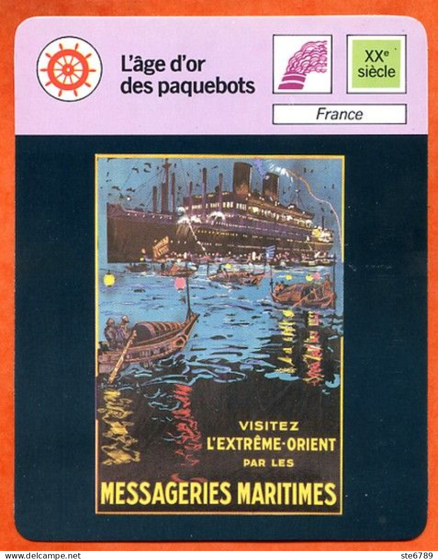 Age D Or Des Paquebots France  Bateau   Histoire Des Bateaux Fiche Illustrée Cousteau  N° 207 - Boten