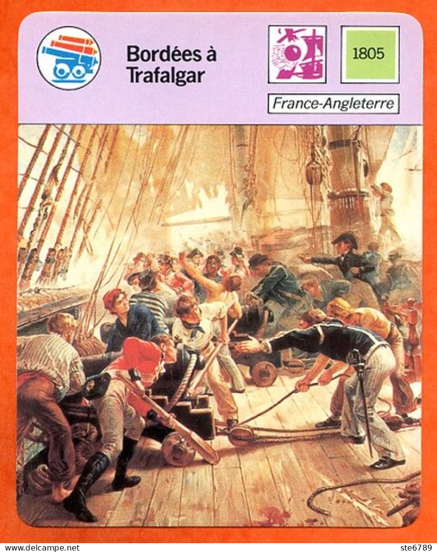 Bordées à Trafalgar France Angleterre  Marine En Bois Fiche Illustrée Cousteau  N° 215 - Bateaux