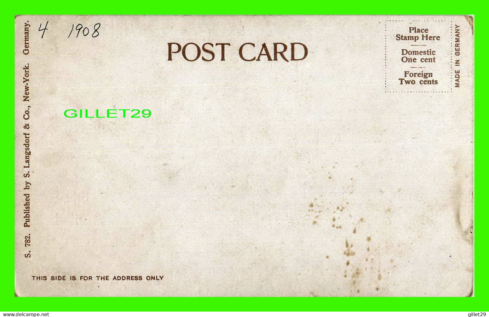 SPRINGFIELD, MA - POST OFFICE - ANIMATED PEOPLES IN 1908 - PUB. BY S. LANGSDORF & CO - - Springfield