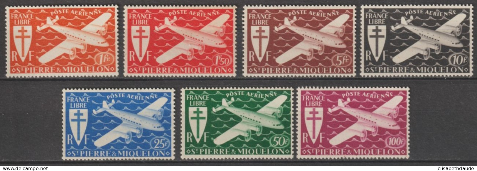 SPM - 1942 - SERIE DE LONDRES POSTE AERIENNE - YVERT N°A4/10 ** MNH - COTE = 17 EUR - Unused Stamps