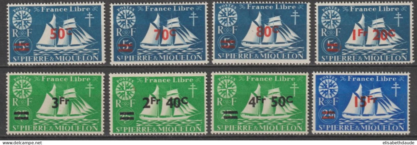 SPM - 1945 - LIVRAISON GRATUITE A PARTIR DE 5 EUR. D'ACHAT - SERIE DE LONDRES - YVERT N°315/322 * MLH - COTE = 8.5 EUR - Ungebraucht