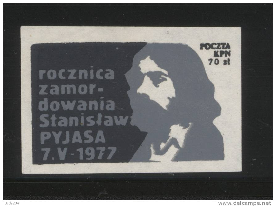 POLAND SOLIDARNOSC KPN 1987 STANISLAW PYJAS STAMP (SOLID 0503/0507) - Solidarnosc Vignetten