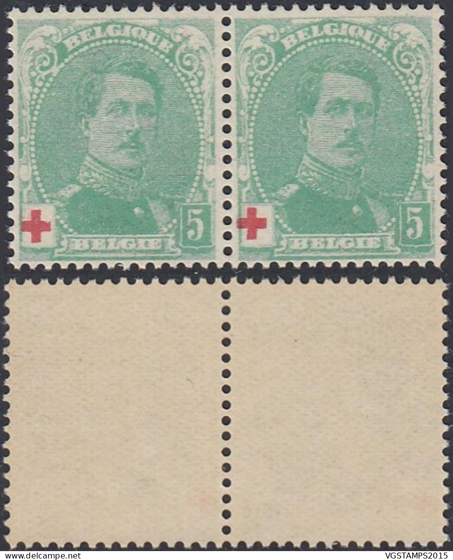 Belgique 1914 - Timbres Neufs. COB Nr.: 129 .A Paire  Dont 1 Avec Variété................... (EB) AR-02054 - 1914-1915 Croix-Rouge